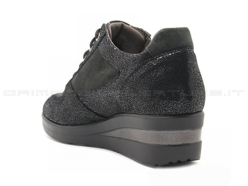 Melluso walk scarpe stringate con zip donna nero